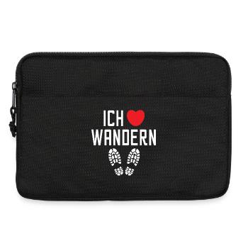 Herz Wanderer Ich Liebe Wandern Statement - Laptoptasche 13" - Schwarz - Vorne
