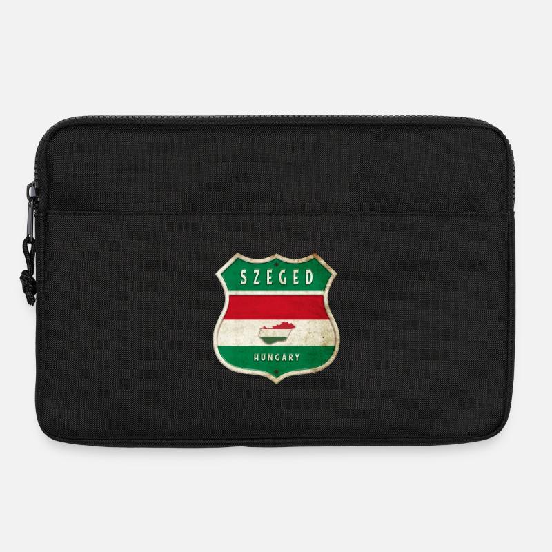 Szeged Ungarn Wappen Flaggen Design - Laptoptasche 13" - Schwarz