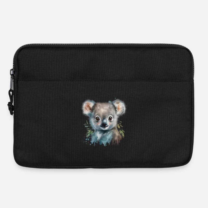 Koala Aquarell Laub - Laptoptasche 13" - Schwarz
