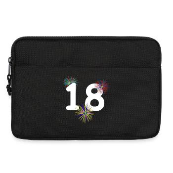unisex, 18 feuerwerk bunt - Laptoptasche 13" - Schwarz - Vorne