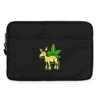 Biche cannabis cartoon Cannabiche 05 sans typo - Laptop bag 13" - black - Front