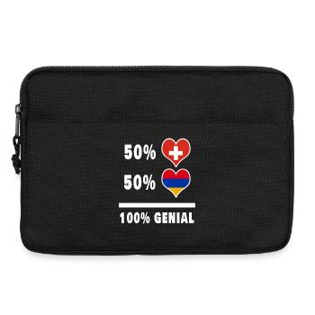 Armenien und Schweiz 100% Genial Flagge - Laptoptasche 13" - Schwarz - Vorne