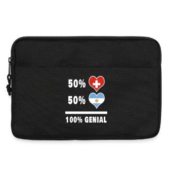 Argentinien und Schweiz 100% Genial Flagge - Laptoptasche 13" - Schwarz - Vorne