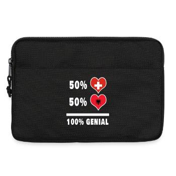 Albanien und Schweiz 100% Genial Flagge - Laptoptasche 13" - Schwarz - Vorne