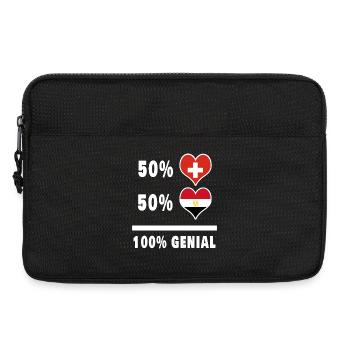 Ägypten und Schweiz 100% Genial Flagge - Laptoptasche 13" - Schwarz - Vorne