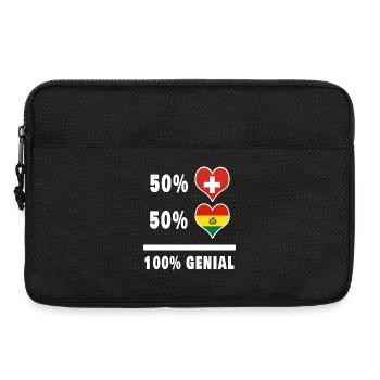 Bolivien und Schweiz 100% Genial Flagge - Laptoptasche 13" - Schwarz - Vorne