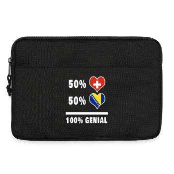 Bosnien und Schweiz 100% Genial Flagge - Laptoptasche 13" - Schwarz - Vorne