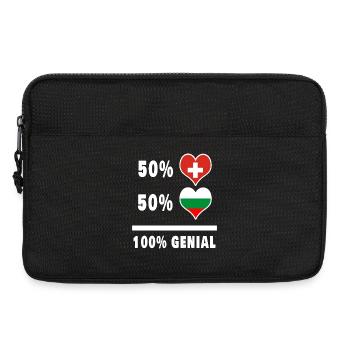 Bulgarien und Schweiz 100% Genial Flagge - Laptoptasche 13" - Schwarz - Vorne