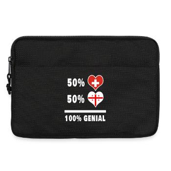 Georgien und Schweiz 100% Genial Flagge - Laptoptasche 13" - Schwarz - Vorne