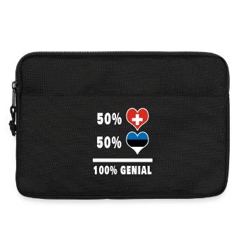 Estland und Schweiz 100% Genial Flagge - Laptoptasche 13" - Schwarz - Vorne