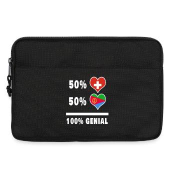Eritrea und Schweiz 100% Genial Flagge - Laptoptasche 13" - Schwarz - Vorne