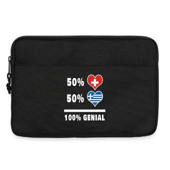 Griechenland und Schweiz 100% Genial Flagge - Laptoptasche 13" - Schwarz - Vorne