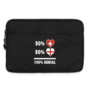 England und Schweiz 100% Genial Flagge - Laptoptasche 13" - Schwarz - Vorne