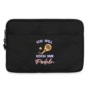 Sportart Spieler Padel Bälle Statement Schläger - Laptoptasche 13" - Schwarz - Vorne