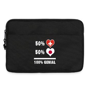 Japan and Switzerland 100% Awesome Flag - Laptop bag 13" - black - Front