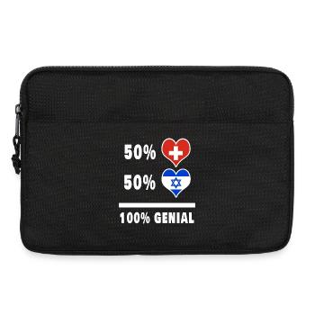 Israel und Schweiz 100% Genial Flagge - Laptoptasche 13" - Schwarz - Vorne