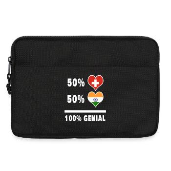 India and Switzerland 100% Awesome Flag - Laptop bag 13" - black - Front