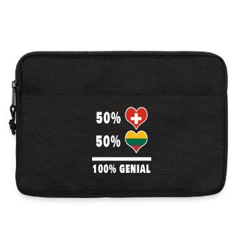 Lituanie et Suisse 100% Drapeau génial - Sacoche pour ordinateur portable 13 pouces - noir - Devant