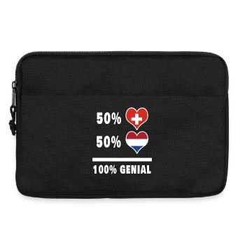 Netherlands and Switzerland 100% Genial Flag - Laptop bag 13" - black - Front