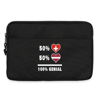 Lettland und Schweiz 100% Genial Flagge - Laptoptasche 13" - Schwarz - Vorne