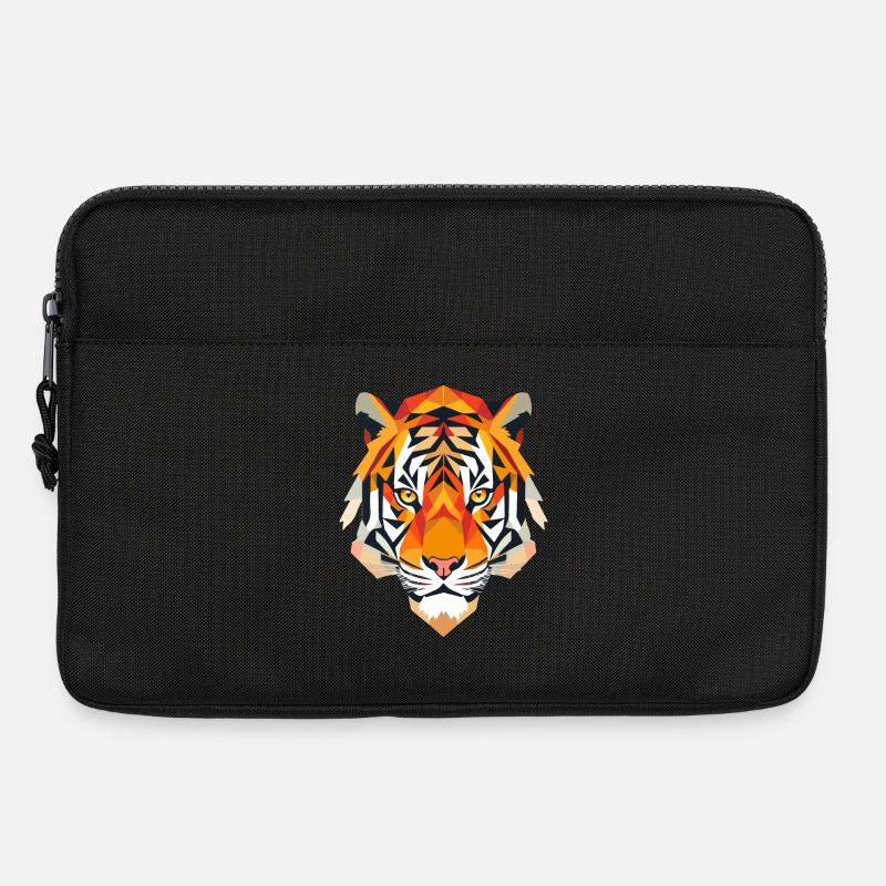 Stilisierter Tiger, geometrisch - Laptoptasche 13" - Schwarz