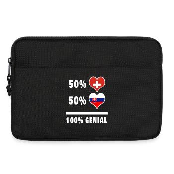 Slowakei und Schweiz 100% Genial Flagge - Laptoptasche 13" - Schwarz - Vorne
