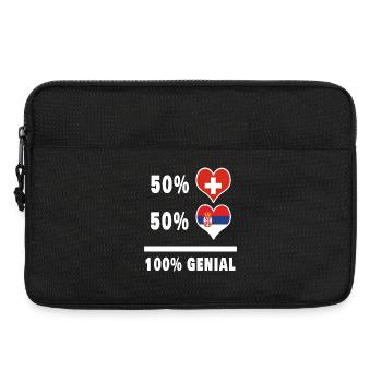 Serbien und Schweiz 100% Genial Flagge - Laptoptasche 13" - Schwarz - Vorne