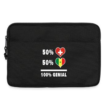 Senegal und Schweiz 100% Genial Flagge - Laptoptasche 13" - Schwarz - Vorne