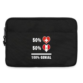 Peru und Schweiz 100% Genial Flagge - Laptoptasche 13" - Schwarz - Vorne