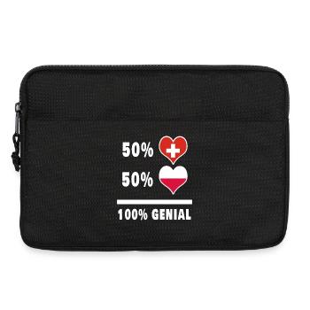 Polen und Schweiz 100% Genial Flagge - Laptoptasche 13" - Schwarz - Vorne