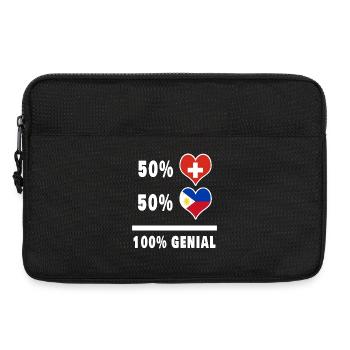 Philippinen und Schweiz 100% Genial Flagge - Laptoptasche 13" - Schwarz - Vorne