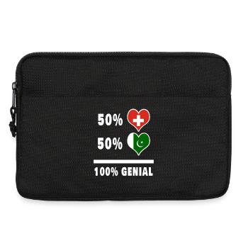 Pakistan und Schweiz 100% Genial Flagge - Laptoptasche 13" - Schwarz - Vorne