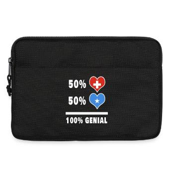 Somalia und Schweiz 100% Genial Flagge - Laptoptasche 13" - Schwarz - Vorne