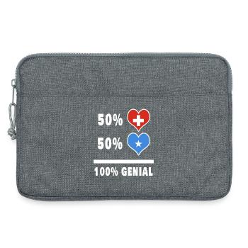 Somalia und Schweiz 100% Genial Flagge - Laptoptasche 13" - Grau meliert - Vorne