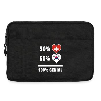 Südkorea und Schweiz 100% Genial Flagge - Laptoptasche 13" - Schwarz - Vorne