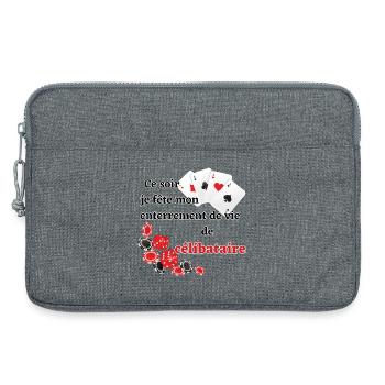 Futur Marié Poker. Enterrement vie célibataire EVG - Sacoche pour ordinateur portable 13 pouces - gris chiné - Devant