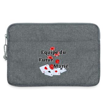 Team équipe Futur Marié Poker. Fête EVG mariage - Sacoche pour ordinateur portable 13 pouces - gris chiné - Devant