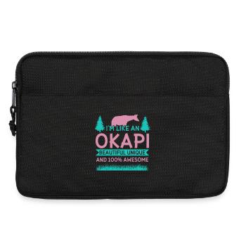 Okapi Wildgiraffen Design - Laptoptasche 13" - Schwarz - Vorne