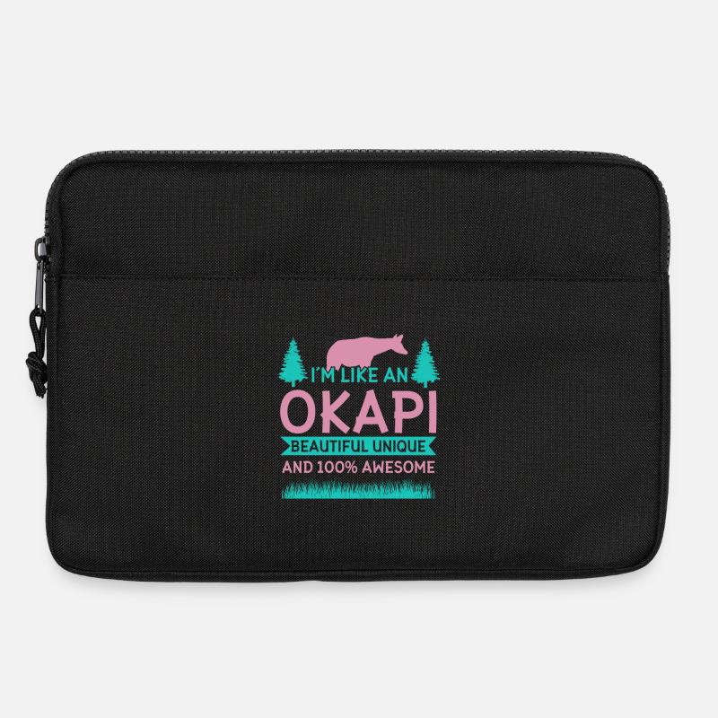 Okapi Wildgiraffen Design - Laptoptasche 13" - Schwarz