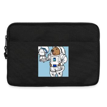 Capybara astronaut - Laptop bag 13" - black - Front