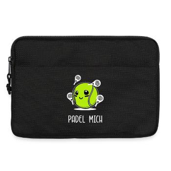 Tennis Spieler Sport Spruch Padel Schläger Bälle - Laptoptasche 13" - Schwarz - Vorne