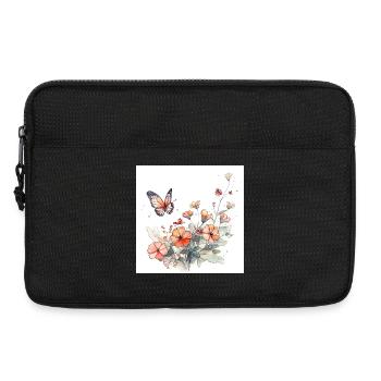 Affiche - Pré d’été avec papillon - Sacoche pour ordinateur portable 13 pouces - noir - Devant