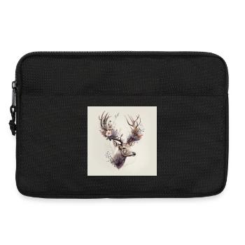 Blumengeweih Hirsch - Laptoptasche 13" - Schwarz - Vorne