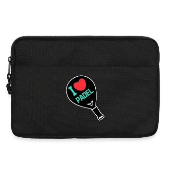 Schläger Spieler Herz Ich Liebe Padel Statement - Laptoptasche 13" - Schwarz - Vorne