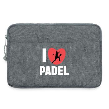 Heart Player Training I love padel statement - Laptop bag 13" - heather grey - Front