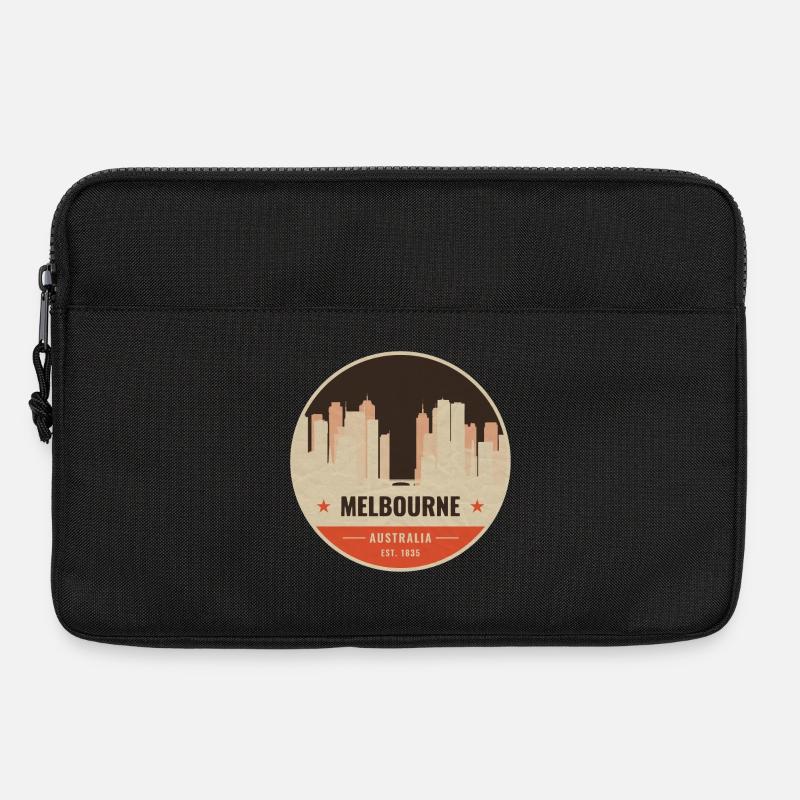 Melbourne Skyline Vintage Abzeichen - Laptoptasche 13" - Schwarz