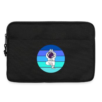 Astronaut, fliegende Rakete im Weltraum - Laptoptasche 13" - Schwarz - Vorne