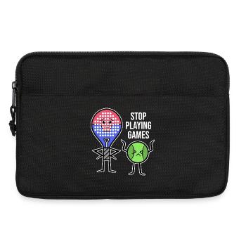 Spieler Statement Schläger Padel Padelteam Bälle - Laptoptasche 13" - Schwarz - Vorne