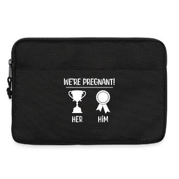 Schwanger Elternteil Statement Familienglück - Laptoptasche 13" - Schwarz - Vorne