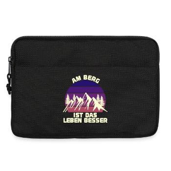 Wanderrouten Wanderer Statement Wandern Berggipfel - Laptoptasche 13" - Schwarz - Vorne